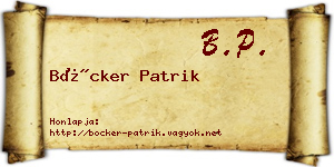 Böcker Patrik névjegykártya